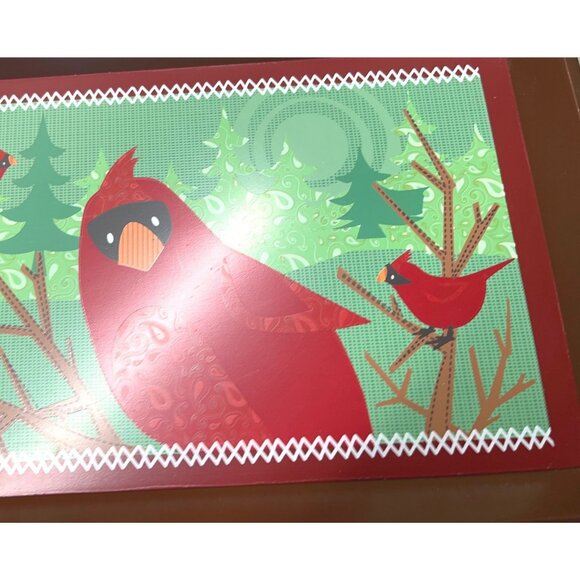 Gund Cardinal Bird Serving Tray Rectangular with Handles Christmas Decor - Picture 3 of 11